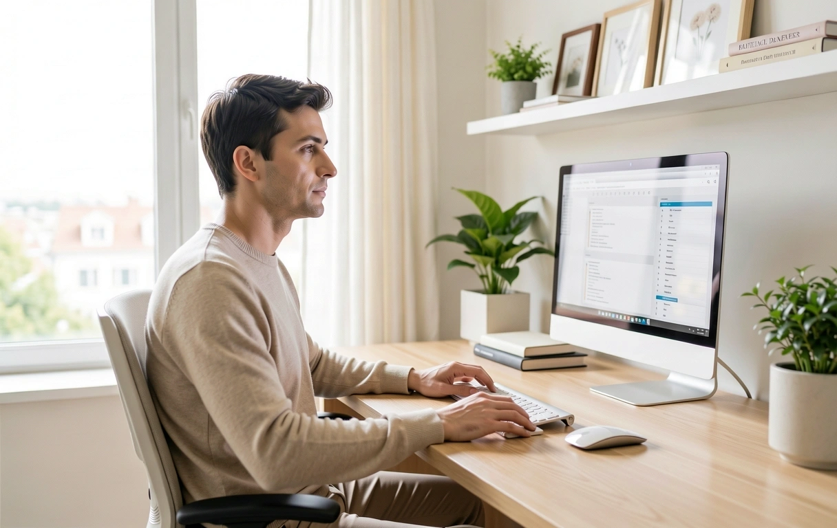 Ergonomía visual y luz natural en espacio de trabajo
